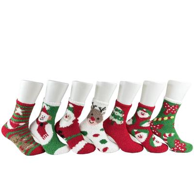 Damen Winter Cartoon Weihnachten Korallenfleece Schlafsocken