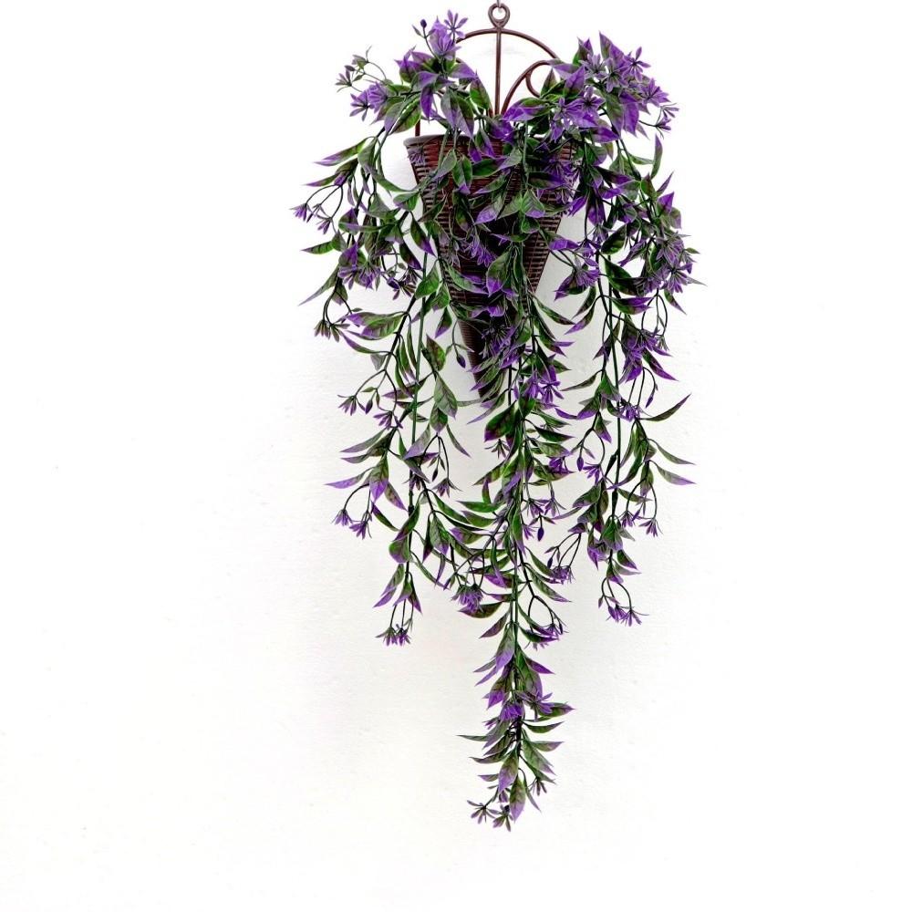 

45-Mesh Artificial Plant Rattan Realistic UV-Resistant Blossom Vines Flower Garland Simulated Wall Hanging Vines фиолетовый