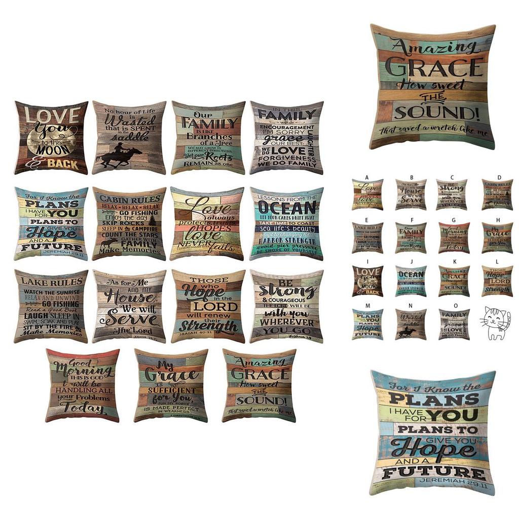 Stylish 18'' Vintage Letter Pillow Case Cushion Cover For Home Office And Sofa Decor