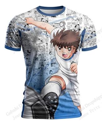 New Men Jersey Anime Captain Tsubasa High School Football 3D Print T-shirt Men Women Fashion O-Neck Short Sleeve Tops Tee Sports