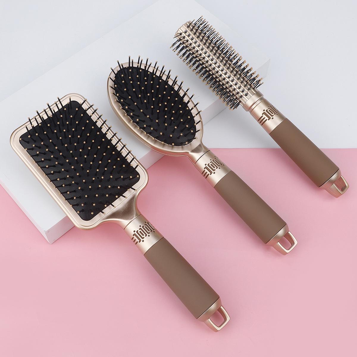 Bamboo Air Cushion Comb Set: 3-Piece Set for Anti-Static, Smooth Hair Care & Curling.