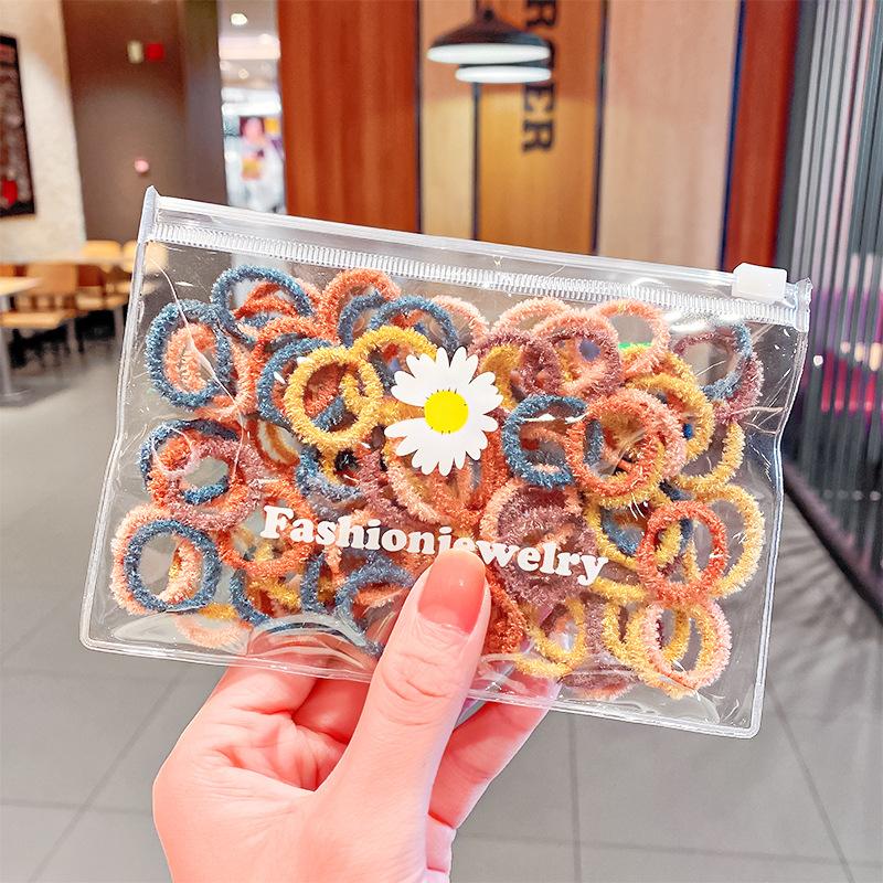 100 Buc/Pungă Elastice de Păr Simple Practice Mici Fete Copii Accesorii Inel Coadă de Cal Bentiță