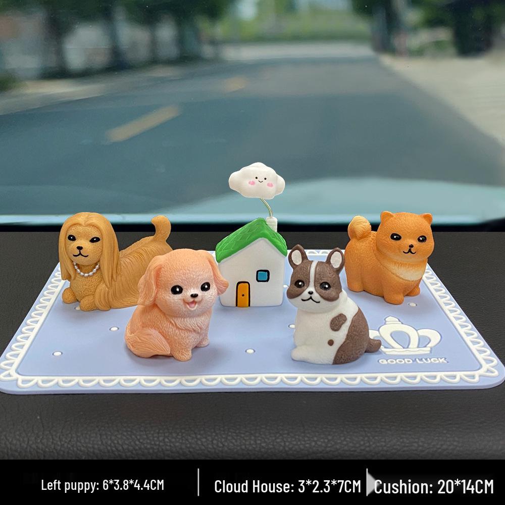 Resin Cute Puppy Car Ornament - Interior Decoration & Decompression Artifact