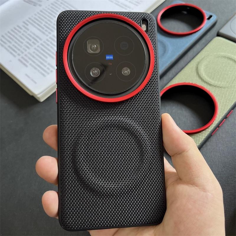 High Quality Business Woven Fabric Case For VIVO X300 Ultra X200 Pro Mini X200s For MagSafe Alloy Lens Shockproof Protect Cover