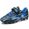Boys Football Shoes Leather Stripe Pattern Spike Rubber Soft Sole Children's Professional Artificial Turf Training Football Boots