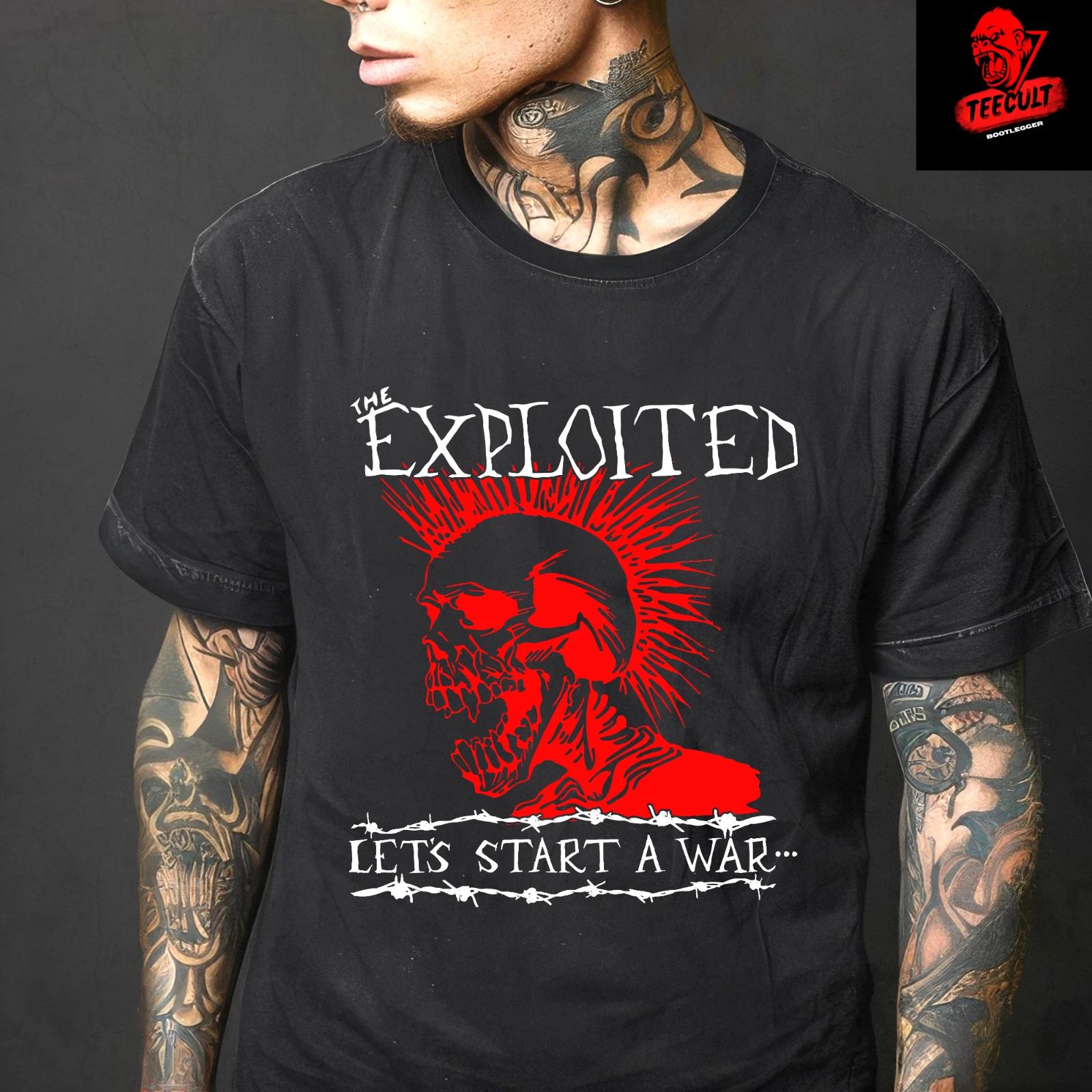 Men s and Women s T-shirts The Exploited Let s Start A War Premium Heavy Cotton Unisex S