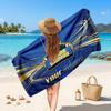 Leeds Rhinos Customized Name Text Beach Towel, Soft Absorbent Towel Beach Pool Travel Personal Gift