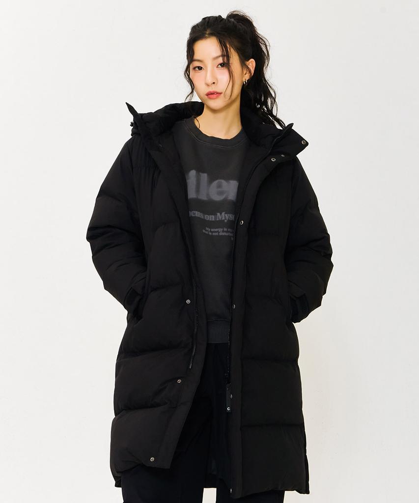 Chasecult Unisex Hooded Long Puffer Jumper - Black