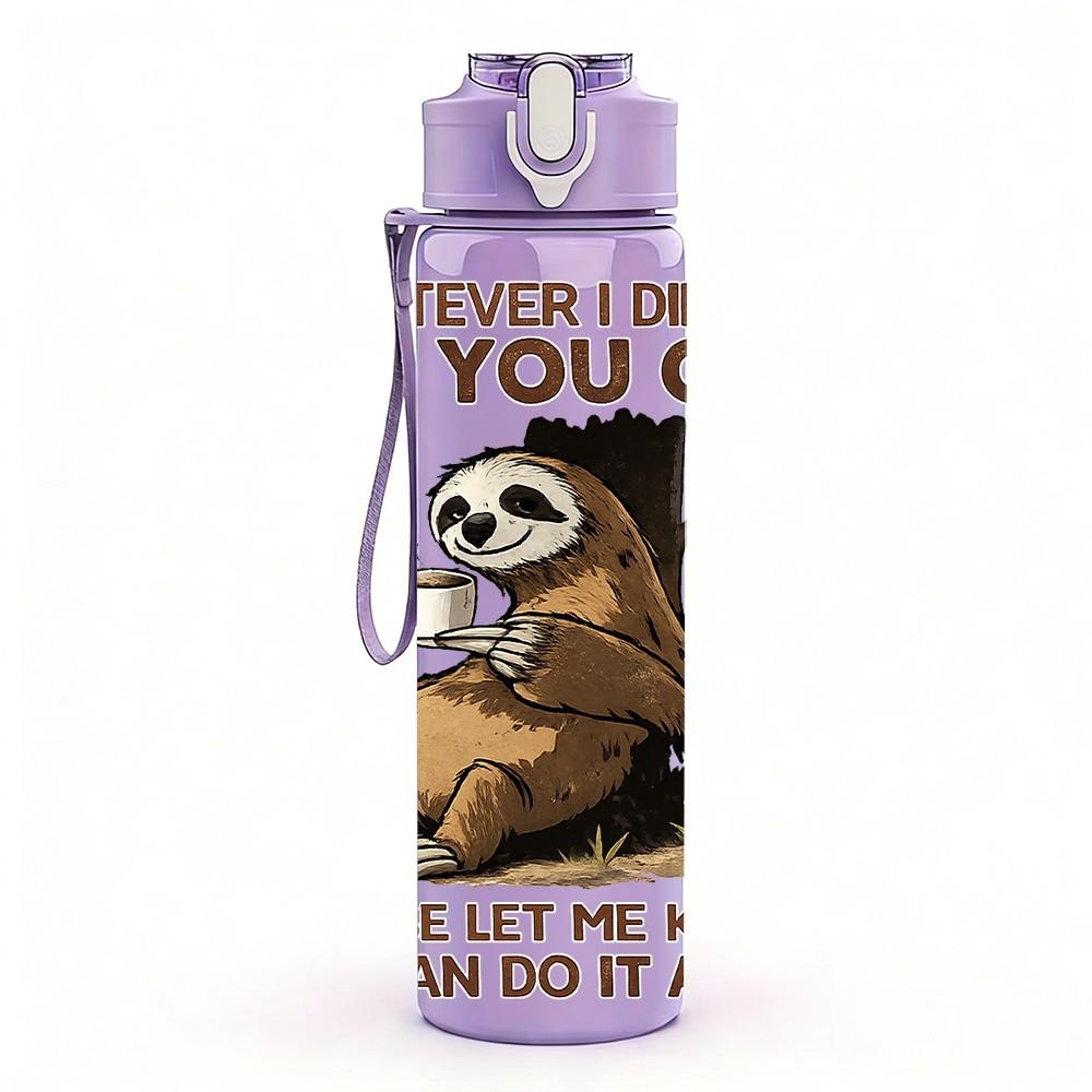 1PC Grumpy Bear Funny Sarcastic Quote 750ml Color Plastic Sports Water Bottle Leakproof Flip Straw Lid Suitable for Sports Office Home Use