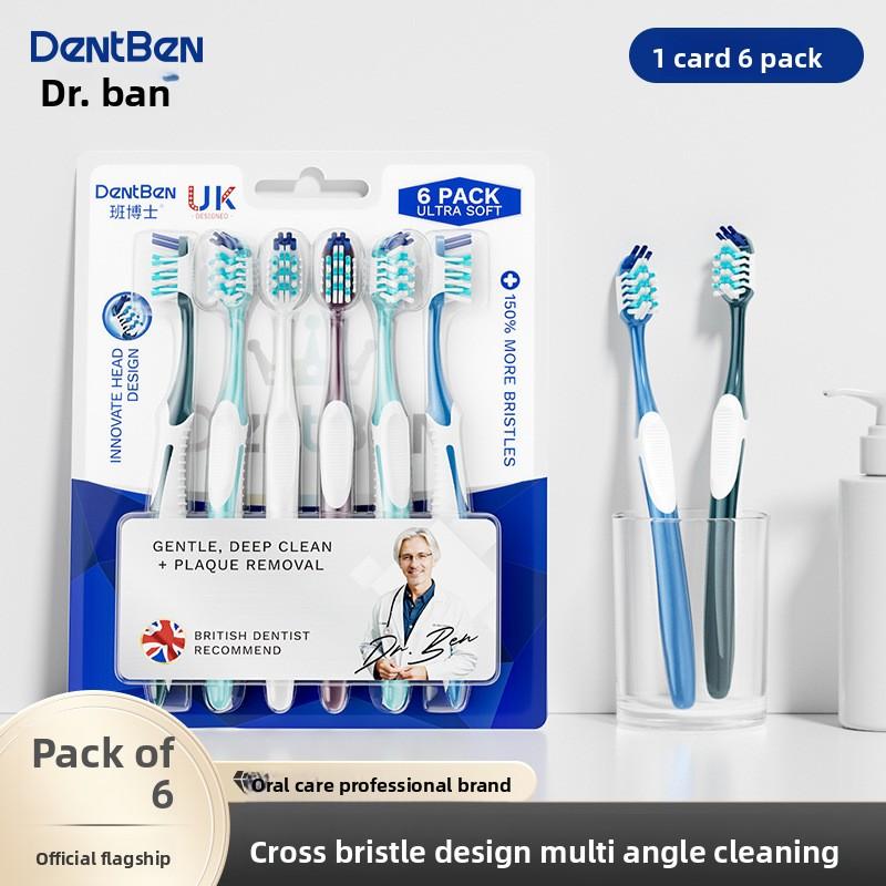 Adult toothbrush with soft bristles for cleaning protecting gums, home style wide head toothbrush with soft bristles, high-end синий