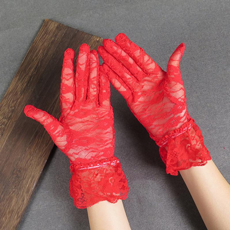Women Lace Gloves Jacquard Short Gloves For Halloween Party Dance Party Wedding Evening Dress