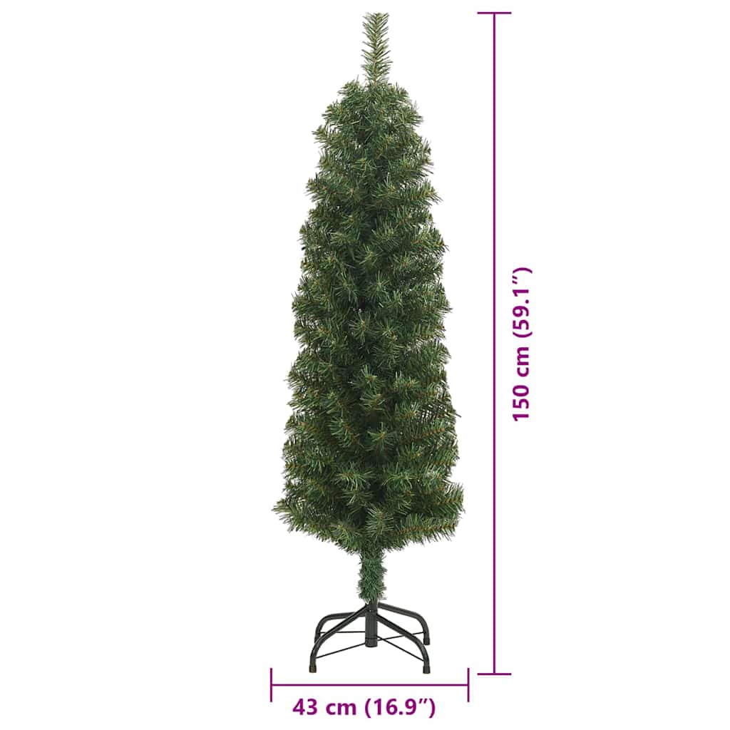 Artificial Christmas Tree with 150 LEDs and Stand Green 150 cm
