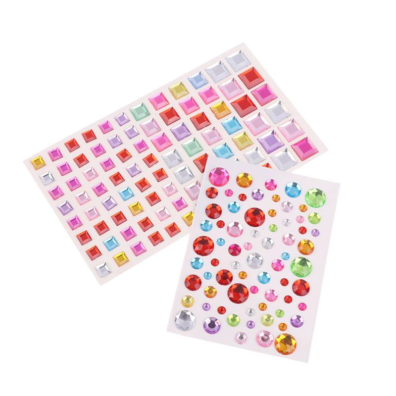 3D Gem Acrylic Crystal Stickers Diy Phone Album Decoration Self Adhesive Jewel Crafts Sparkly Rhinestone Stickers Girls Gifts