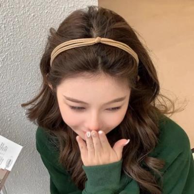 Koreanische Vintage Verknotet Dünne PU Leder Einfarbig Stirnband Einfache Temperament Elegante Haarband Haar Hoop Haar Zubehör