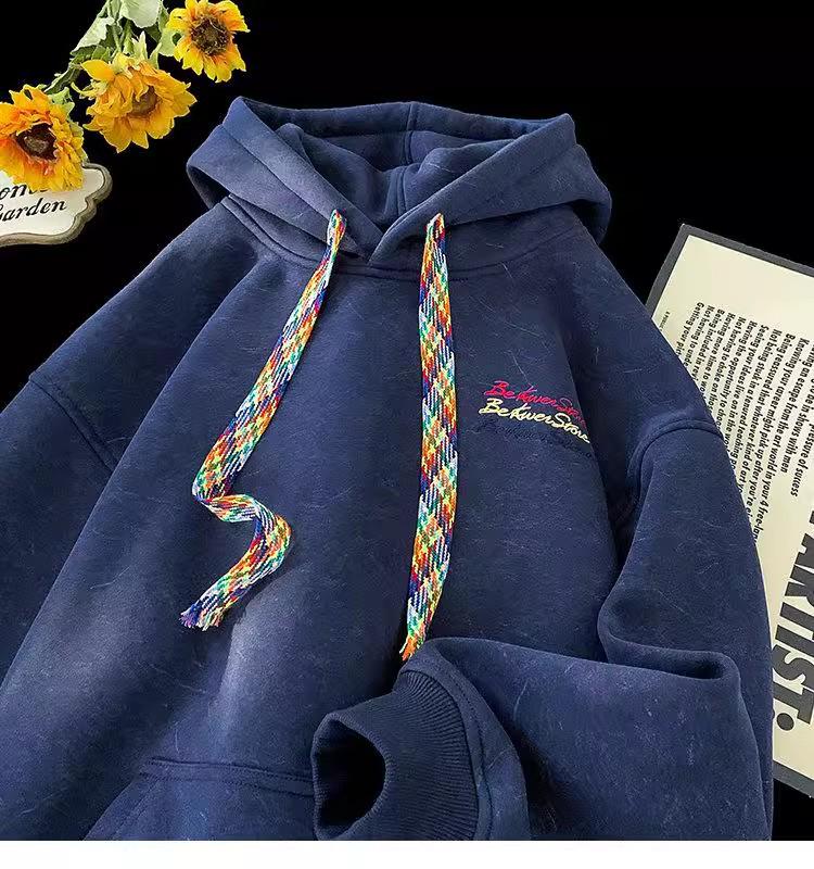 Men's Heavyweight Embroidered Hoodie - Versatile, Loose, Casual Sports Jacket for Autumn and Winter
