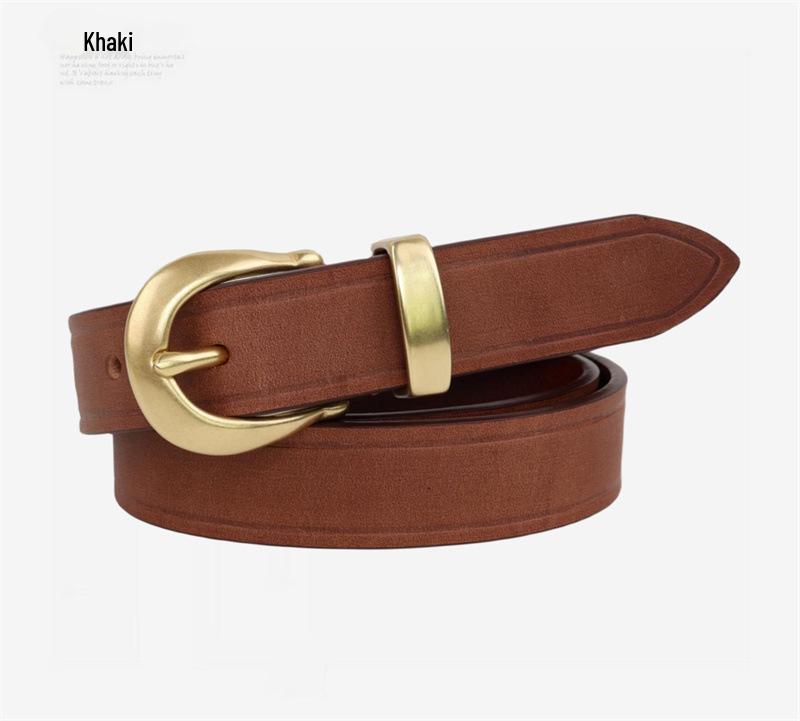 2024 Women s Korean Style Genuine Leather Belt - Trendy, Versatile, Retro Cowhide Denim Waistband
