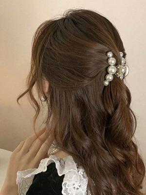 1 Pcs Fashion Minimalist Small Artificial Pearl Hair Claws For Women Girls Party Hair Accessories