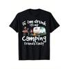 Men'S Funny Camping T-Shirt - "If I'm Drunk It'S My Camping Friend'S Fault" Slogan with Flamingo & RV Camper Van Print - Casual Outdoor Party Tee for