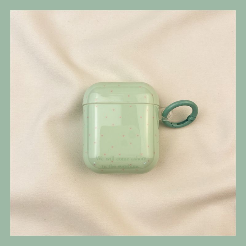 

для чехла для наушников Apple Pro второго поколения беспроводной Bluetooth 1 третьего поколения Aipods2 поколения Airpodpro пятого поколения четвертого поколения AirPods 4 [Mint Green Heart Smiley] Send Hook