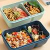 850ML Mikrowellen-Lunchbox mit Löffel Essstäbchen Geschirr Lebensmittelaufbewahrungsbehälter Kinder Kind Schule Büro Mikrowellen-Bento-Box