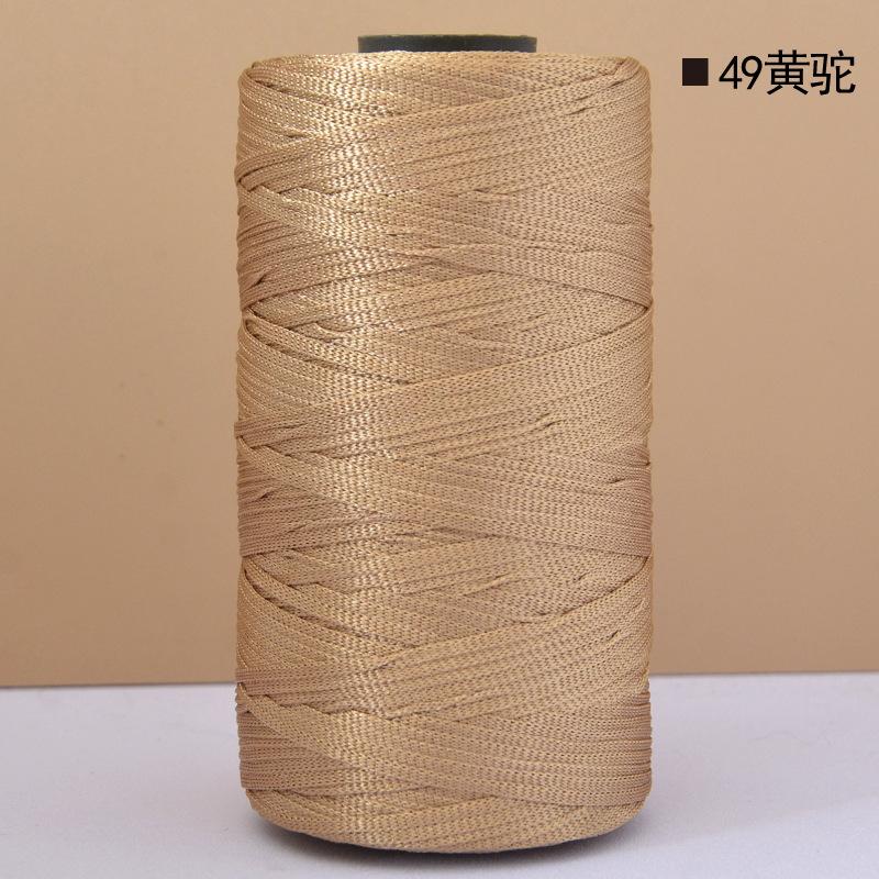 Mercerized Cotton Linen Light Body Ice Silk Flat Belt Wool Hand-Woven Crocheted Diy Hook Bag Hat Seat Cushion Hollow Thread