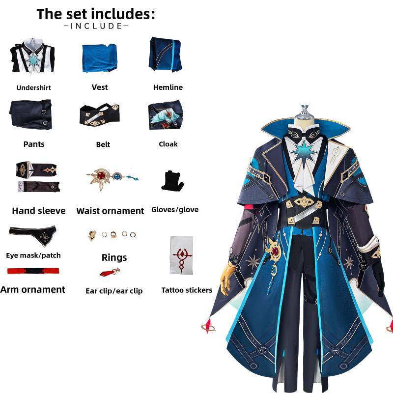 Honkai Star Rail Anaxagoras Cosplay-dräkt Med Tillbehör För Anime Rollspel