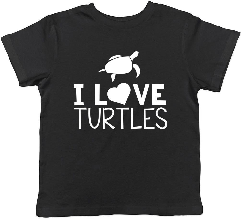 I Love Turtles Boys Girls Childrens Kids Tee T-Shirt 150