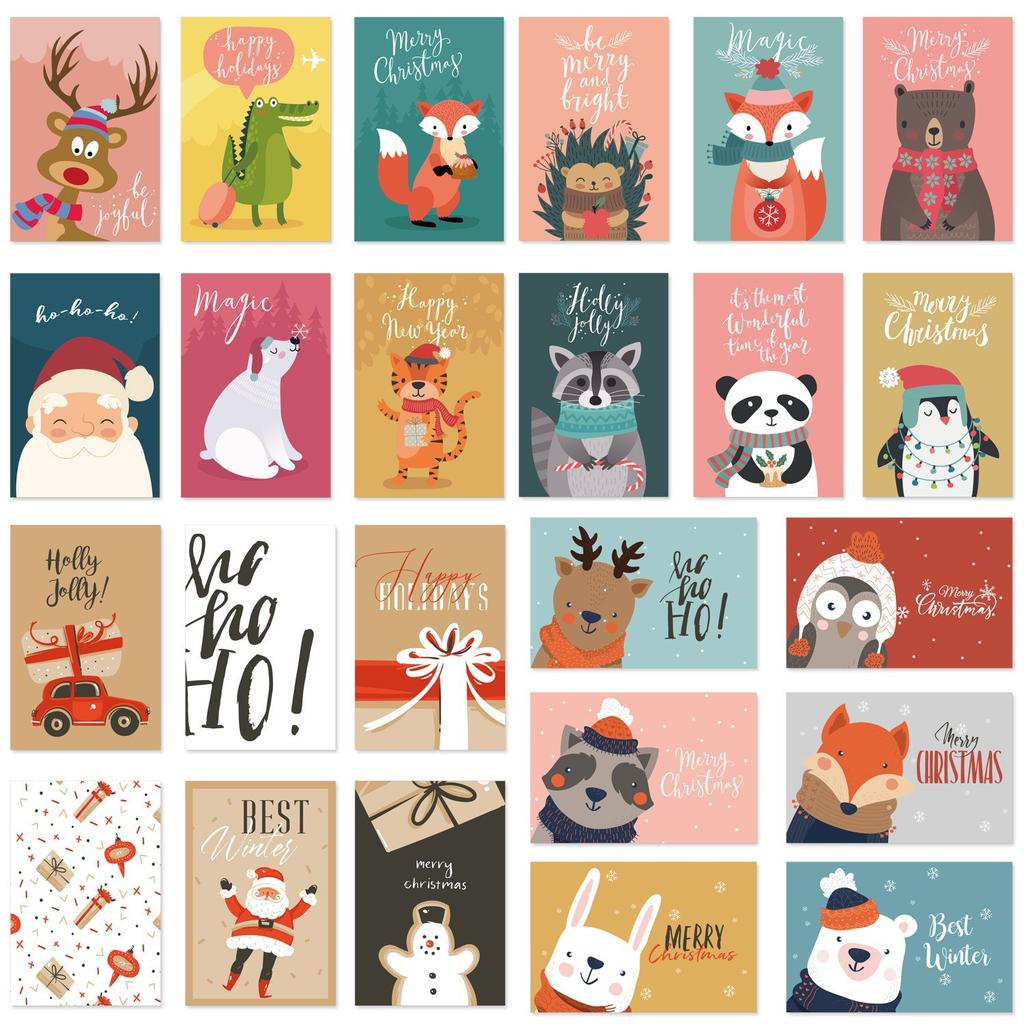 1/9/12/16/24pcs of Small Pop-up Christmas Gift Cards with Envelopes and Stickers, Adorable Holiday Pop-up Card Kit for Christmas