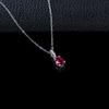 Elegant Single Red Ruby Silver Necklace for Women - Perfect Daily Wear, Versatile, and Ideal Valentine's or Birthday Gift.