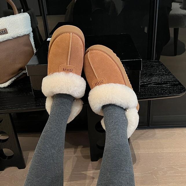 One shoe and two wear~ miu home model velvet thick-soled warm Northeast snow boots women's 2025 autumn and winter new height-increasing cotton shoes