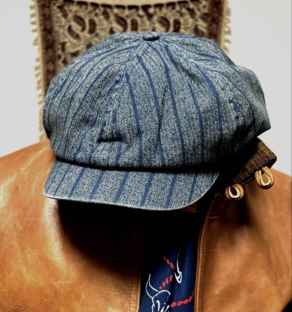 

[USED] Extremely cool Double RL RRL newsboy cap with random stripes