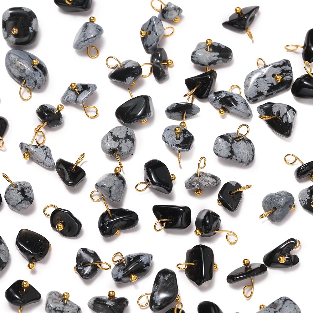 5Pcs Irregular Natural Stone Bead Pendant Multicolor 3-20mm Broken Stone Pendant Nine Needle Pin for Necklace DIY Jewelry Making