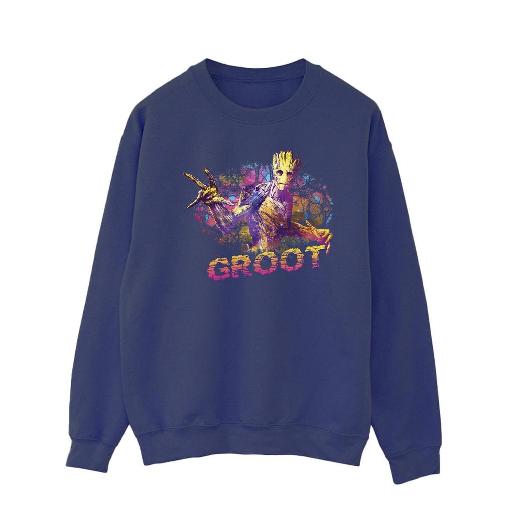 Marvel Mens Guardians Of The Galaxy Abstract Groot Sweatshirt