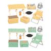 Simulation Mini Picnic Camping Set Dollhouse Outdoor Scene Decor Folding Tables Chair Stool Cassette Stoves Kid Pretend Play Toy