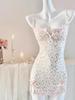 Sweet and spicy pure desire to wrap the buttocks and look thin, suspender nightdress, pajama with chest pad, small floral slim-fitting short skirt