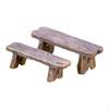 Simulation Mini Bench Furniture Fairy Garden Miniature 2Pack for 1/12 Dollhouse Room