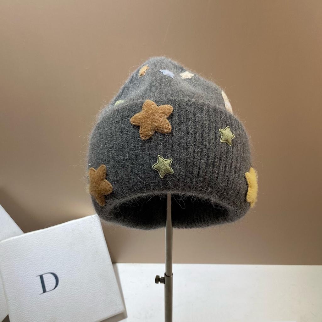 Russia Winter Warm Angora Long Rabbit Hair Knitted Hat Sweet Small Fragrant Soft Waxy Wool Ear Hat