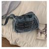 IELGY Washed Denim Bag, Fashionable Retro Small Square Bag, Versatile Shoulder Messenger Bag