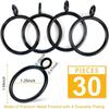 30pcs 1.25 Inch Curtain Ring Black Door Curtain Hanging Ring Shower Curtain Hooks  Bathroom