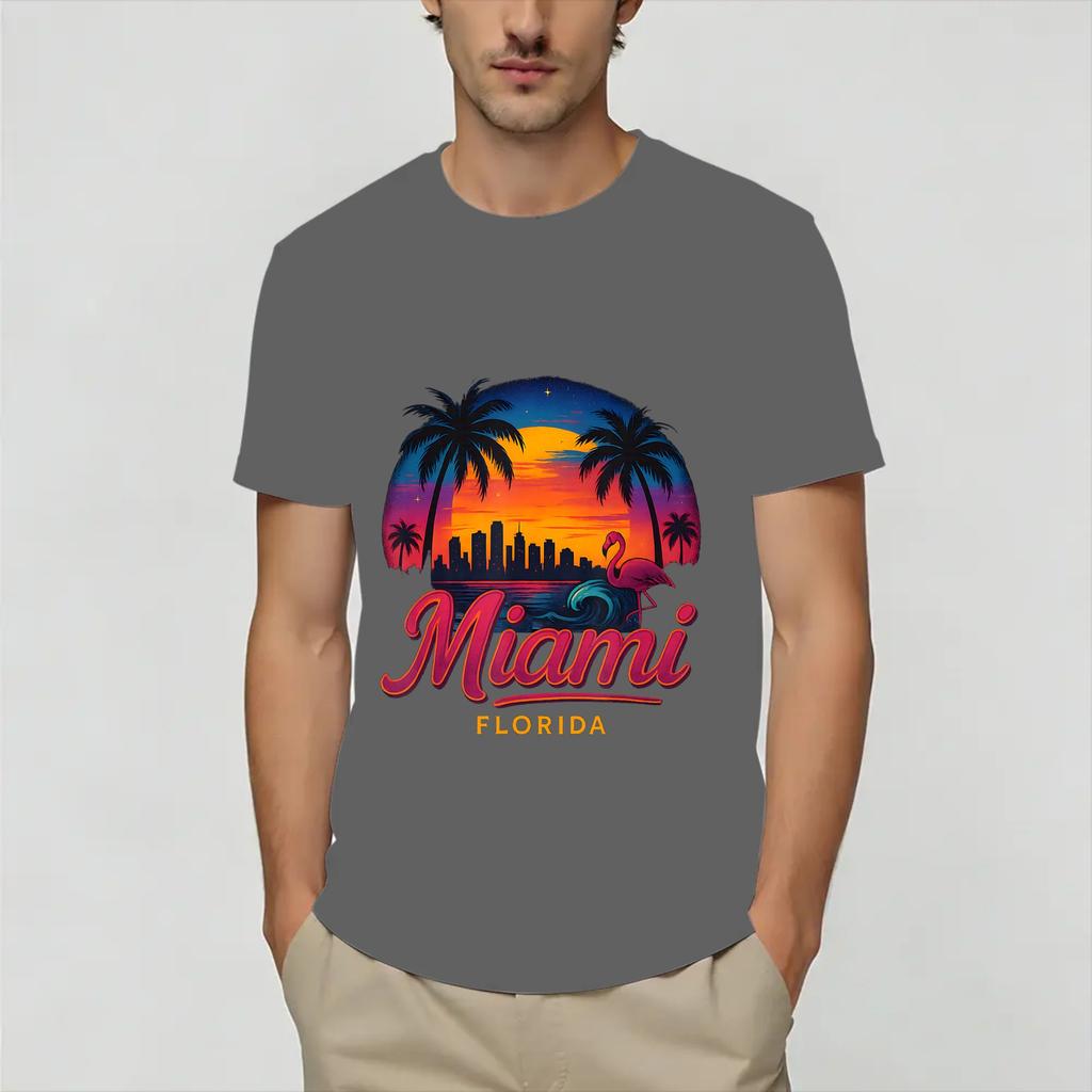 Vintage Miami Vices Unisex T-Shirt Coole T-Shirts Kurzarm Rundhals T-Shirts Reine Baumwolle Geschenkidee Kleidung