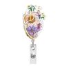 High Resilience Heart Badge Clip Fall-proof Nurse Badge Holder Daisies Pattern Badge Clip  Name Tag
