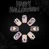 24 stycken Halloween Spindelnät Glitter Press-On Naglar Med Hjärtdesign Falska Naglar För Kvinnor Flickor