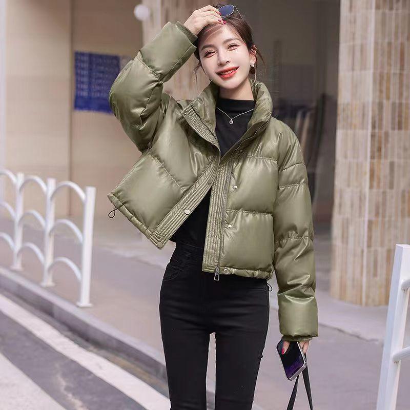 No-wash PU Down Jacket Short Style New Winter Thickened Bread Stand Collar Small Man Style Kendou Jacket