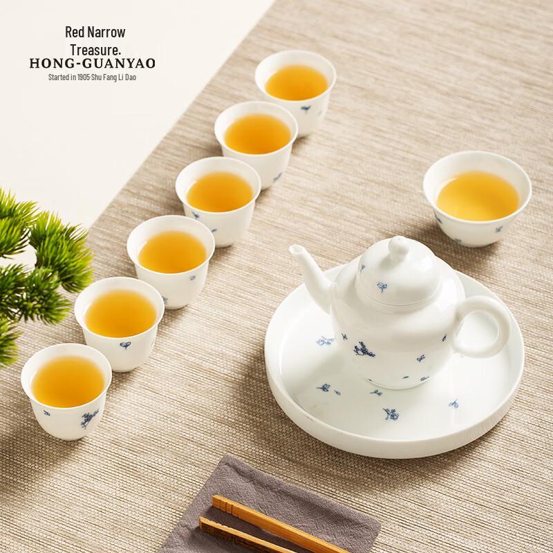 Hongguanyao Ceramic 9-Piece Underglaze Tea Set