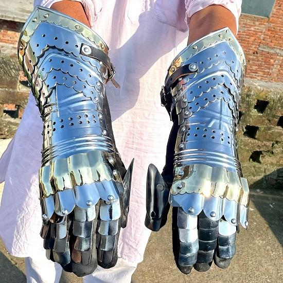 Knight Gloves Armor Gothic Gloves  Set Halloween Cosplay Accessories Role Play Costume