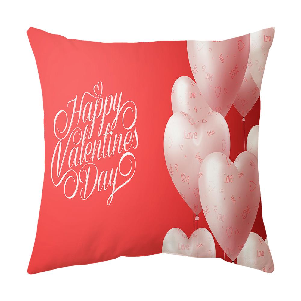 Pillow New Valentine's Day Pillow Case Pink Love Balloon Pillow Sofa Cushion Pillow Case