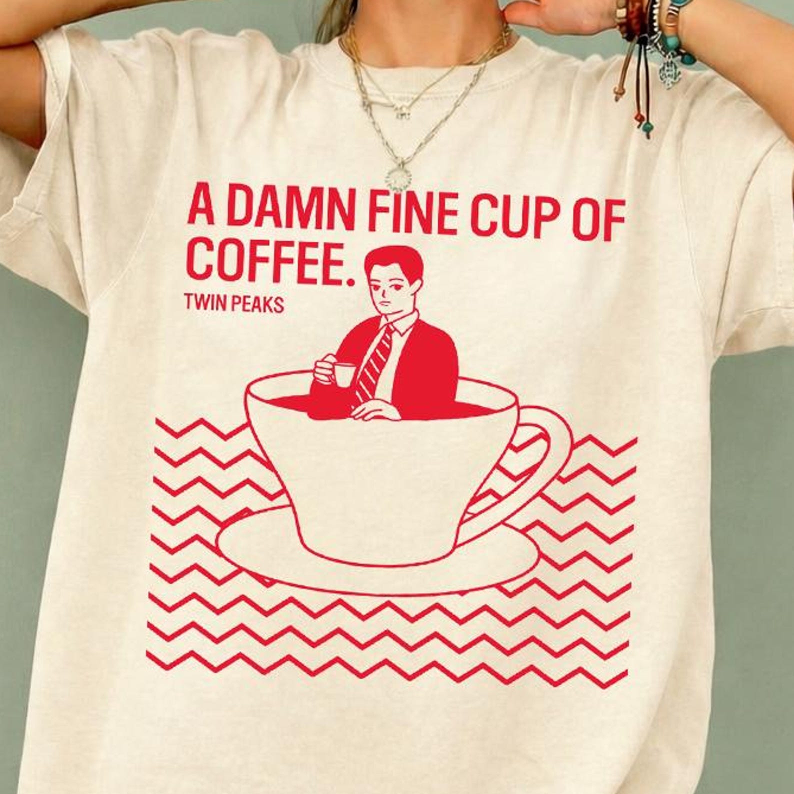 Funny Damn Fine Coffee Twin Peaks Inspired Tee, Coffee Lover Tee, Retro Minimal Graphic Shirt, 90s Aesthetic TV Quote Tee, Movie Quote Shirt XL