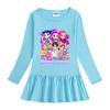 Multi-color Girls Kpop Rumi Zoey Mira Hunters Print Pleat Mesh Dress