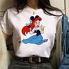 Mickey Ear Hat Ariel The Little Mermaid Print T-shirts Casual Streetwear Vintage Harajuku Princess Print T Shirt 90s Girls
