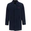 Polo Solid Color Logo Embroidered Mid-Length Trench Coat Men Outerwear Blue 710869148-001